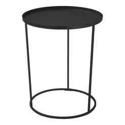 Table d'appoint ronde en métal noir 43 cm Costance Vassoio - Meme Design
