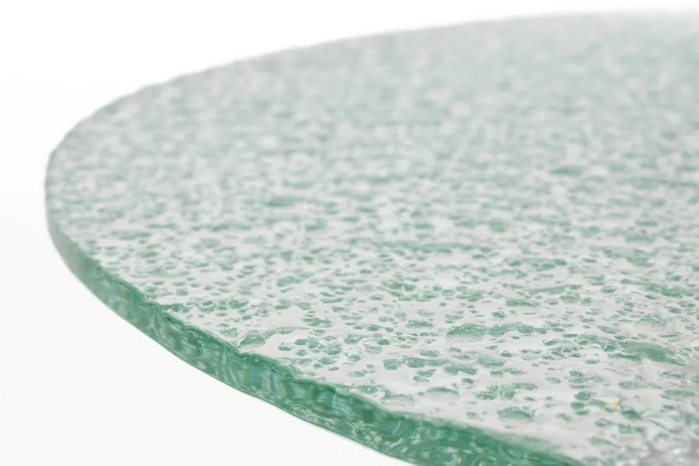 Table d'appoint ronde en verre trempé et acier chromé 60cm Marly - Dutchbone