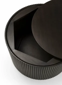 Table d'appoint ronde Roller Max noire en acajou - Ethnicraft Accessories