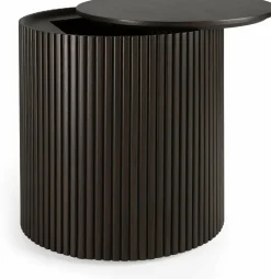 Table d'appoint ronde Roller Max noire en acajou - Ethnicraft Accessories