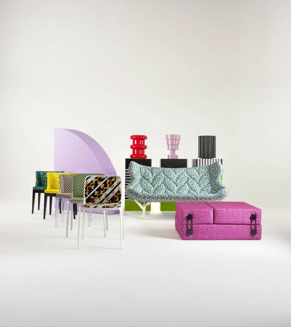 Table d'appoint rose Pilastro Sottsass - Kartell