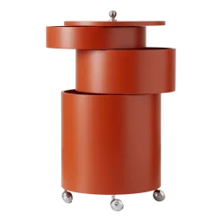 Table d'appoint sur roues en bois moulé orange Barboy - Verpan