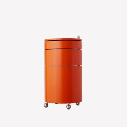 Table d'appoint sur roues en bois moulé orange fraiche Barboy - Verpan