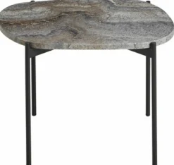 Table d'appoint travertin gris 57,2 x 40,5 cm La Terra - Woud