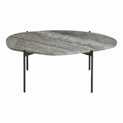 Table d'appoint travertin gris 95 x 54 cm La Terra - Woud