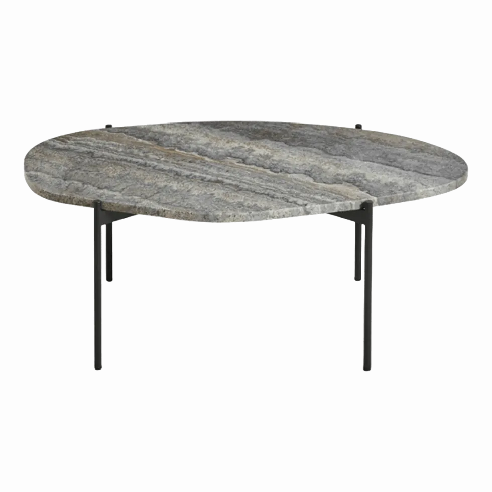 Table d'appoint travertin gris 95 x 54 cm La Terra - Woud