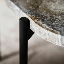 Table d'appoint travertin gris 95 x 54 cm La Terra - Woud