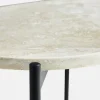 Table d'appoint travertin ivoire 40,5 x 31,2 cm La Terra - Woud