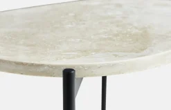Table d'appoint travertin ivoire 40,5 x 31,2 cm La Terra - Woud