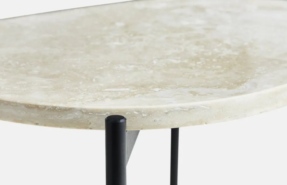Table d'appoint travertin ivoire 40,5 x 31,2 cm La Terra - Woud