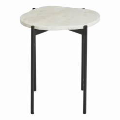 Table d'appoint travertin ivoire 40,5 x 31,2 cm La Terra - Woud