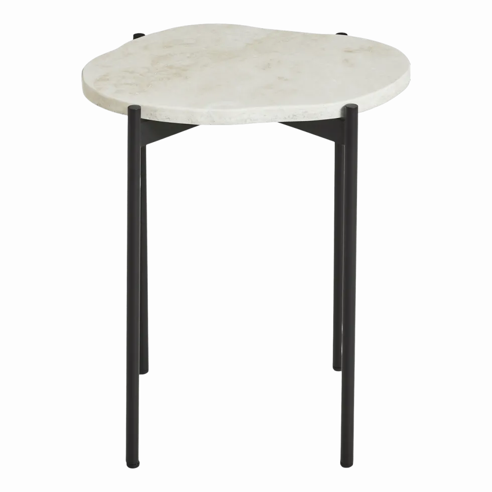 Table d'appoint travertin ivoire 40,5 x 31,2 cm La Terra - Woud