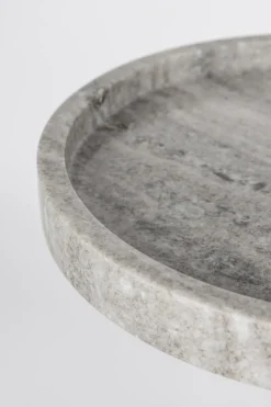 Table d'apppoint en marbre gris brun et fer noir 25x52cm Cocktail - Zuiver
