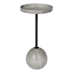 Table d'apppoint en marbre gris brun et fer noir 25x52cm Cocktail - Zuiver