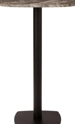 Table de bar en acier noir et plateau en marbre 68x109cm Gather - Umage
