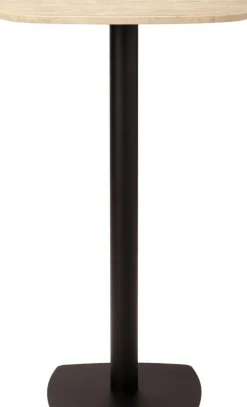 Table de bar en acier noir et plateau en travertin 68x109cm Gather - Umage