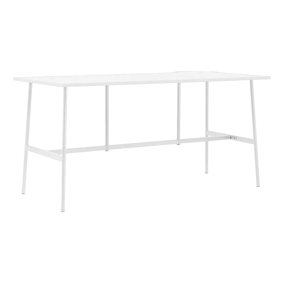 Table de bar en stratifié et laiton blanc 190 x 90 cm Union blanc - Normann Copenhagen