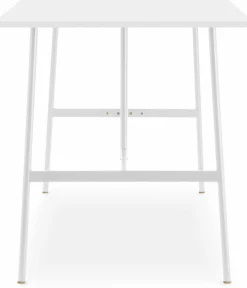 Table de bar en stratifié et laiton blanc 190 x 90 cm Union blanc - Normann Copenhagen