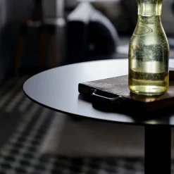 Table de bistro ronde noire Donut - Lyon Béton