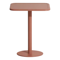 Table de bistrot carrée en aluminium outdoor terracotta Week end - Petite friture