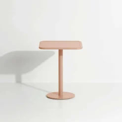 Table de bistrot carrée outdoor rose blush Week end - Petite friture