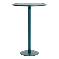 Table de bistrot de jardin ronde en aluminium bleu océan 105cm Week end - Petite friture
