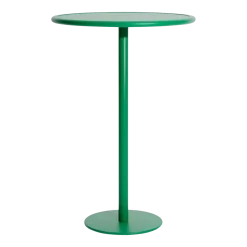 Table de bistrot de jardin ronde en aluminium vert menthe 105cm Week end - Petite friture