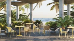 Table de bistrot de jardin ronde en aluminium vert menthe 105cm Week end - Petite friture