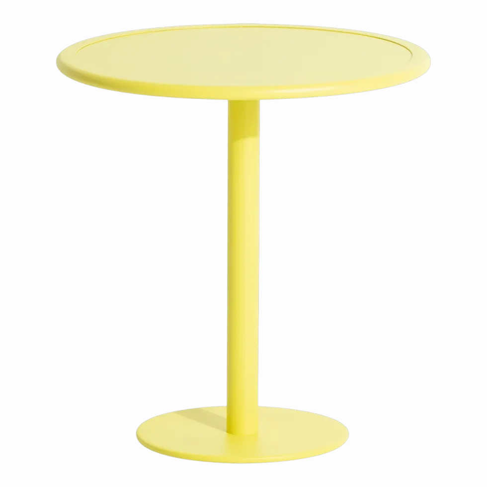 Table de bistrot ronde outdoor jaune Week end - Petite friture