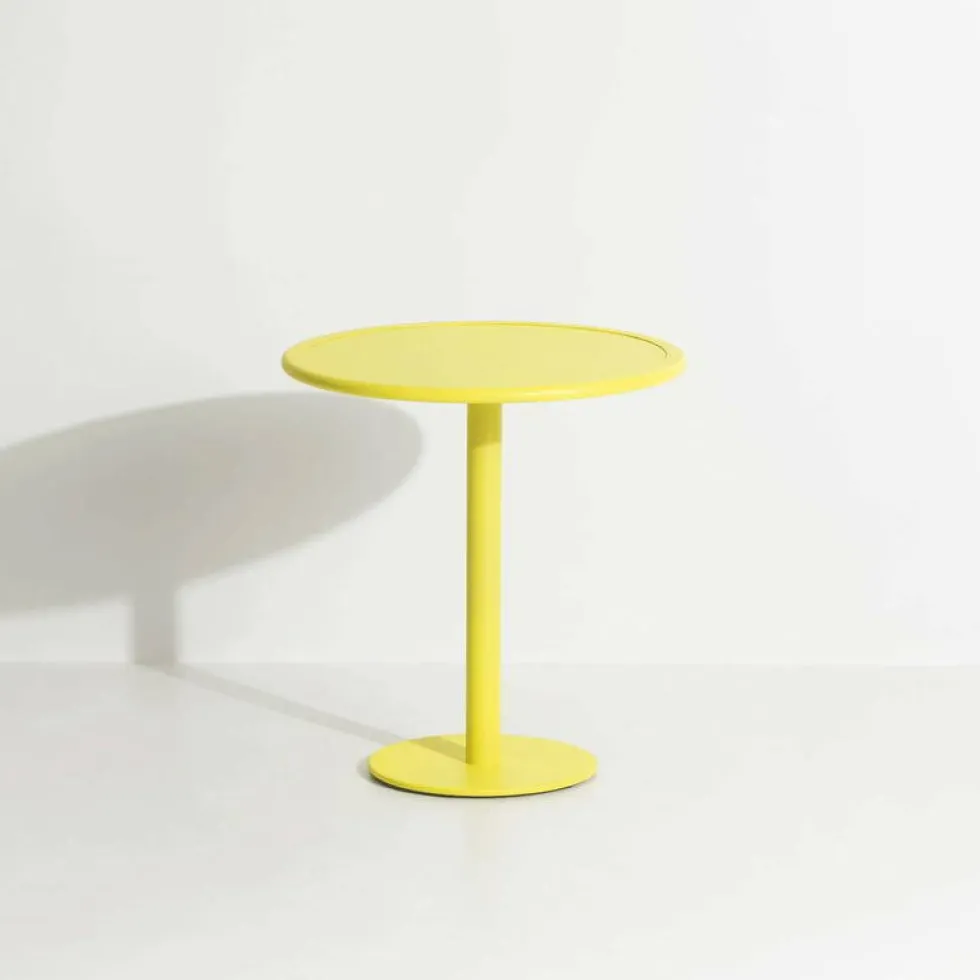 Table de bistrot ronde outdoor jaune Week end - Petite friture
