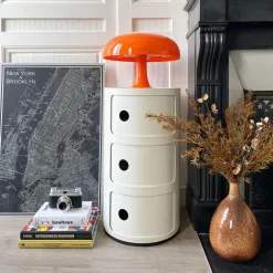 Table de chevet blanche 3 tiroirs Componibili - Kartell
