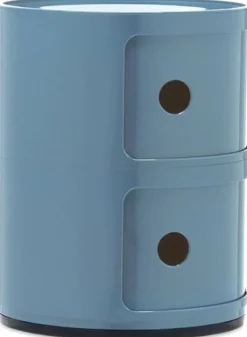 Table de chevet bleu clair azzuro 2 tiroirs Componibili - Kartell