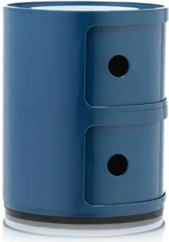 Table de chevet bleu 2 tiroirs Componibili - Kartell