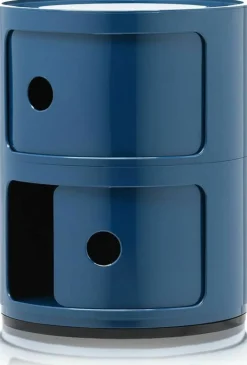 Table de chevet bleu 2 tiroirs Componibili - Kartell
