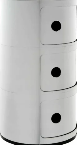 Table de chevet chromé 3 tiroirs Componibili - Kartell