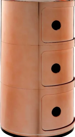 Table de chevet Componibili cuivré 3 tiroirs - Kartell
