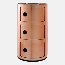 Table de chevet Componibili cuivré 3 tiroirs - Kartell