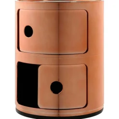 Table de chevet cuivré 2 tiroirs Componibili - Kartell