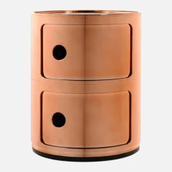 Table de chevet cuivré 2 tiroirs Componibili - Kartell