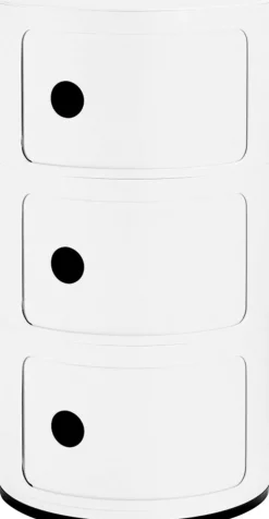 Table de chevet design 3 modules blanc mat Componibili Recycled - Kartell