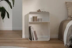 Table de chevet en acier blanc 58x42x30cm Damio - Metallbude