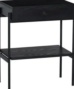 Table de chevet en frêne noir 48x32xh60cm - Hübsch