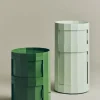 Table de chevet en plastique recyclé vert 2 portes 38x49cm Facet - HAY