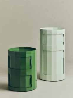 Table de chevet en plastique recyclé vert 2 portes 38x49cm Facet - HAY