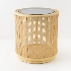 Table de chevet en rotin 50cm Tambourin - ORCHID EDITION