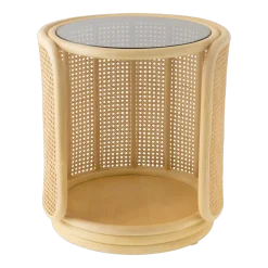 Table de chevet en rotin 50cm Tambourin - ORCHID EDITION