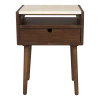 Table de chevet en travertin et chêne finition noyer Arda - Dutchbone
