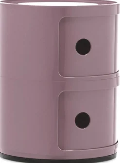 Table de chevet mauve 2 tiroirs Componibili - Kartell