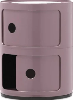 Table de chevet mauve 2 tiroirs Componibili - Kartell