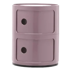 Table de chevet mauve 2 tiroirs Componibili - Kartell